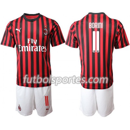 Camisetas Niños AC Milan BORINI 11 Primera Equipacion 2019/2020
